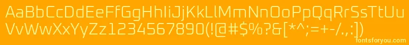 Oxanium Light Font – Yellow Fonts on Orange Background