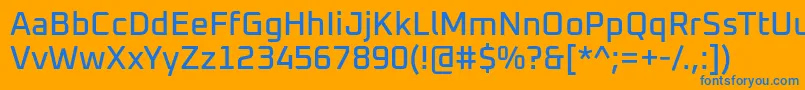 Oxanium Medium Font – Blue Fonts on Orange Background