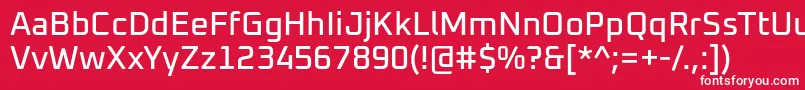 フォントOxanium Medium – 赤い背景に白い文字