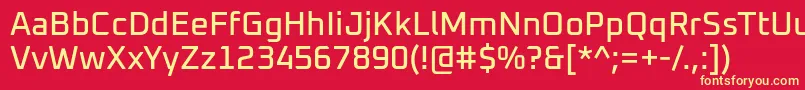 Oxanium Medium Font – Yellow Fonts on Red Background