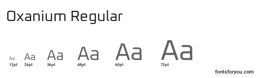 Размеры шрифта Oxanium Regular