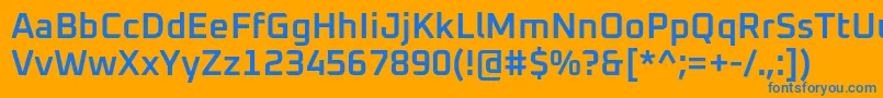 Oxanium SemiBold Font – Blue Fonts on Orange Background