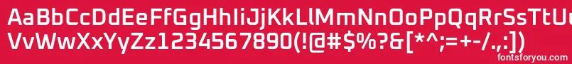 フォントOxanium SemiBold – 赤い背景に白い文字