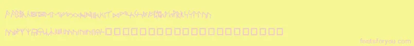 OXFOR   -fontti – vaaleanpunaiset fontit keltaisella taustalla