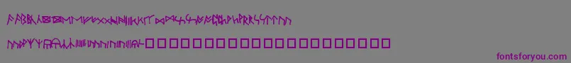 フォントOXFOR    – 紫色のフォント、灰色の背景