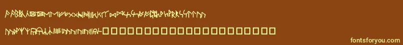 OXFOR   -fontti – keltaiset fontit ruskealla taustalla