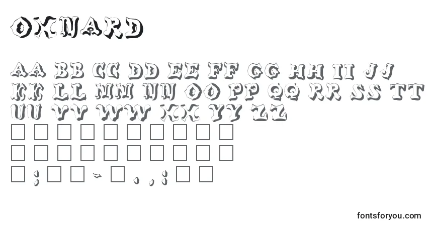 Czcionka OXNARD   (136377) – alfabet, cyfry, specjalne znaki