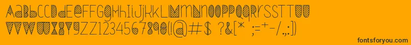 Oxymorons Bold-Schriftart – Schwarze Schriften auf orangefarbenem Hintergrund