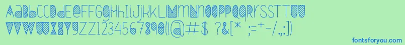 Police Oxymorons Bold – polices bleues sur fond vert