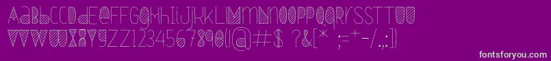 Oxymorons-fontti – vihreät fontit violetilla taustalla