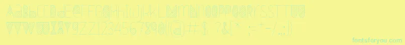 Oxymorons-Schriftart – Grüne Schriften auf gelbem Hintergrund