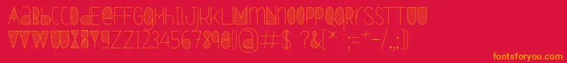 Fonte Oxymorons – fontes laranjas em um fundo vermelho