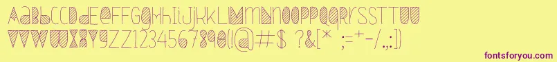 Oxymorons-Schriftart – Violette Schriften auf gelbem Hintergrund