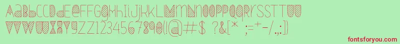 フォントOxymorons – 赤い文字の緑の背景