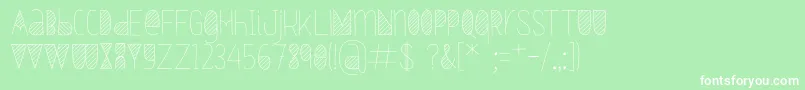 フォントOxymorons – 緑の背景に白い文字