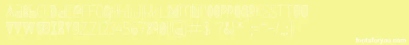 Oxymorons-fontti – valkoiset fontit keltaisella taustalla