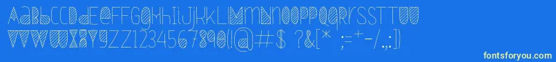 フォントOxymorons – 黄色の文字、青い背景