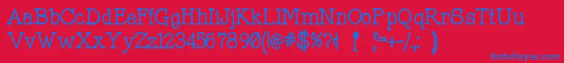 Mitchpark-Schriftart – Blaue Schriften auf rotem Hintergrund