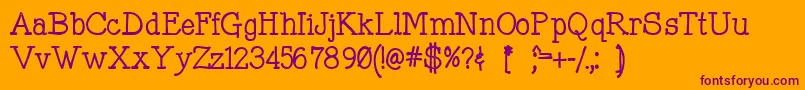 Mitchpark Font – Purple Fonts on Orange Background