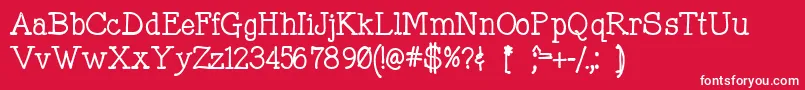 Mitchpark Font – White Fonts on Red Background