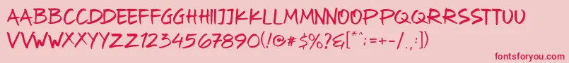 Oyget Font – Red Fonts on Pink Background