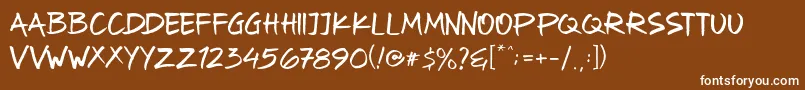 Oyget-Schriftart – Weiße Schriften auf braunem Hintergrund