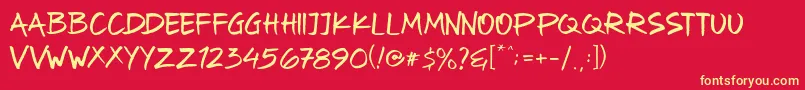 Oyget Font – Yellow Fonts on Red Background