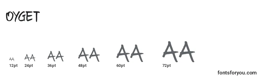 Oyget Font Sizes