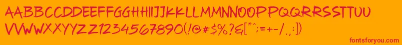 Oyget-Schriftart – Rote Schriften auf orangefarbenem Hintergrund