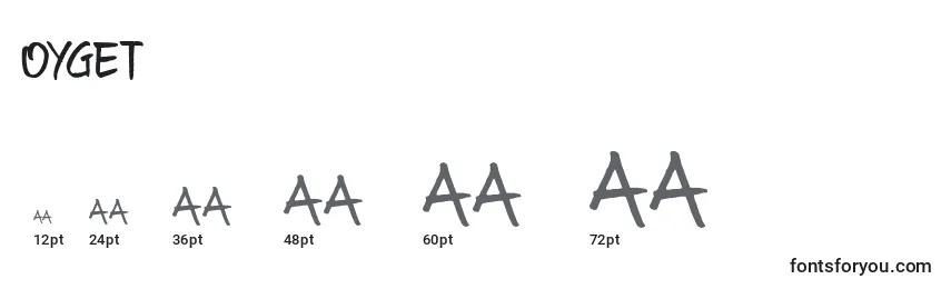 Размеры шрифта Oyget (136381)