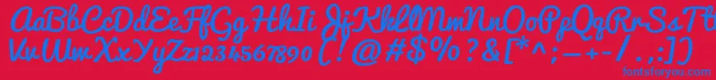 Pacifico Font – Blue Fonts on Red Background
