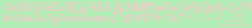 Pacifico Font – Pink Fonts on Green Background