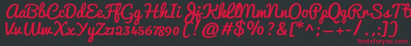 Pacifico Font – Red Fonts on Black Background