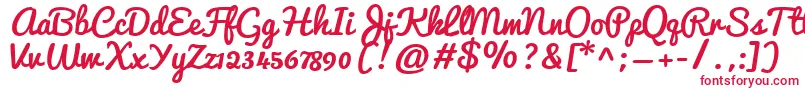 Pacifico Font – Red Fonts on White Background