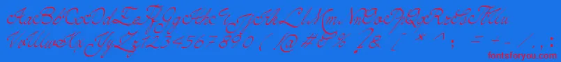 Pada Font – Red Fonts on Blue Background