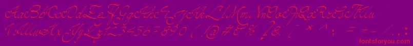 Pada-Schriftart – Rote Schriften auf violettem Hintergrund