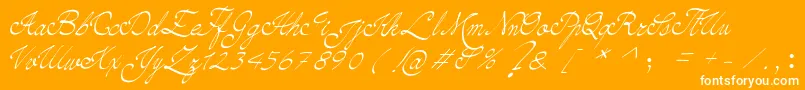 Pada-Schriftart – Weiße Schriften auf orangefarbenem Hintergrund