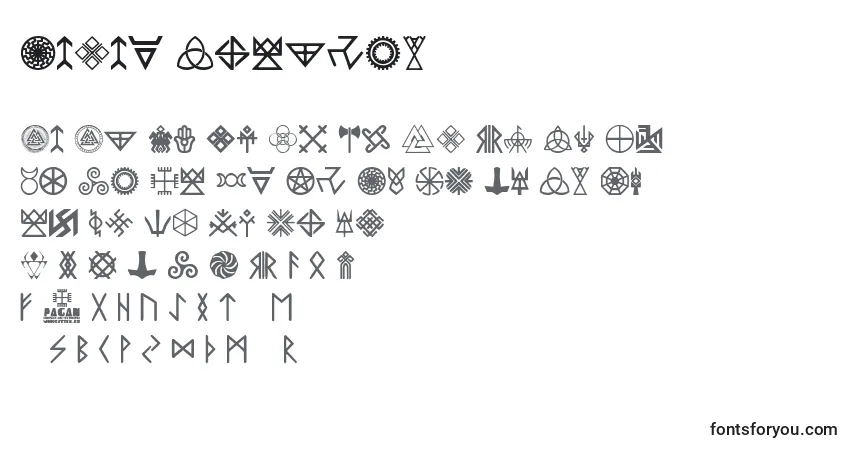 A fonte Pagan Symbols – alfabeto, números, caracteres especiais