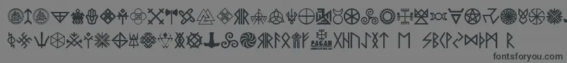 フォントPagan Symbols – 黒い文字の灰色の背景