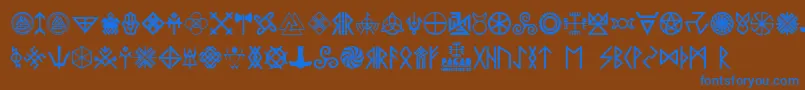 Шрифт Pagan Symbols – синие шрифты на коричневом фоне