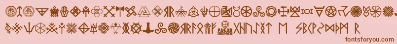 Más sobre la fuente Pagan Symbols fuente Pagan Symbols – Fuentes Marrones Sobre Fondo Rosa