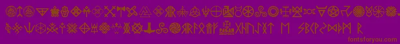 fuente Pagan Symbols – Fuentes Marrones Sobre Fondo Morado