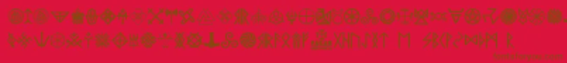 Pagan Symbols Font – Brown Fonts on Red Background