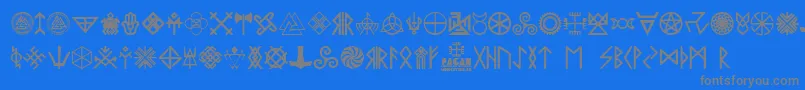 Saiba mais sobre a fonte Pagan Symbols Fonte Pagan Symbols – fontes cinzas em um fundo azul