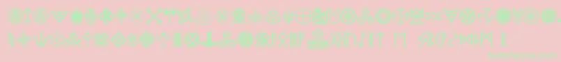 Saiba mais sobre a fonte Pagan Symbols Fonte Pagan Symbols – fontes verdes em um fundo rosa