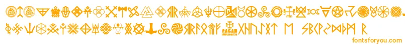 Police Pagan Symbols – polices orange sur fond blanc