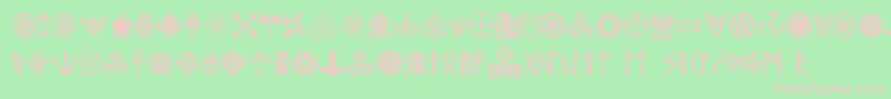 Pagan Symbols Font – Pink Fonts on Green Background
