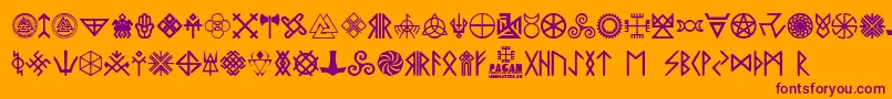 Police Pagan Symbols – polices violettes sur fond orange