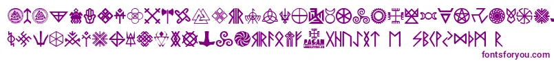 Шрифт Pagan Symbols – фиолетовые шрифты на белом фоне