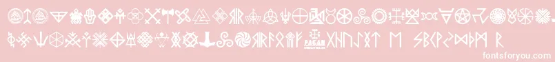 Шрифт Pagan Symbols – белые шрифты на розовом фоне